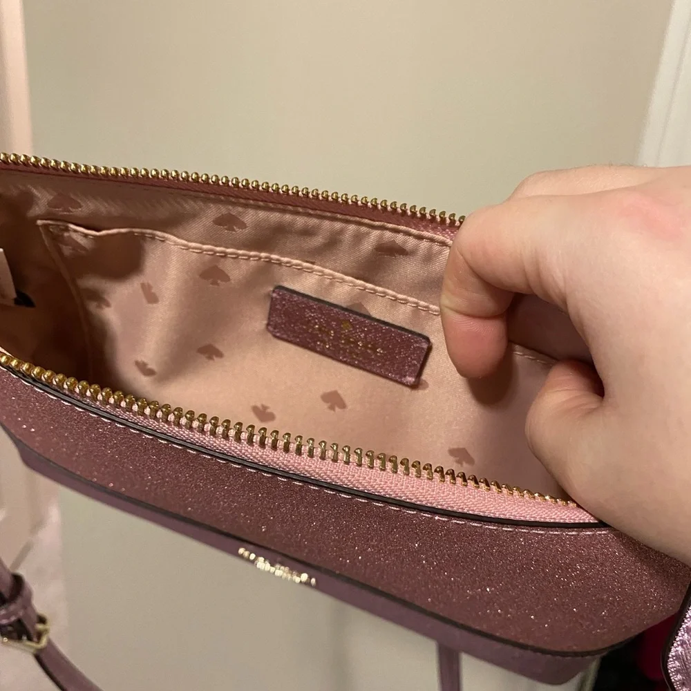 Kate Spade Rose Gold Glitter Crossbody Bag